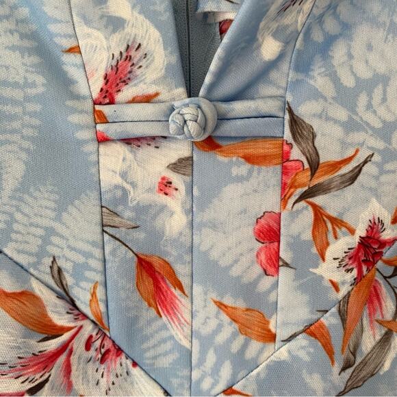 Liberty House of Hawaii Honolulu Naturally Your Vintage Blue Kaftan Dress Small - Picture 8 of 9